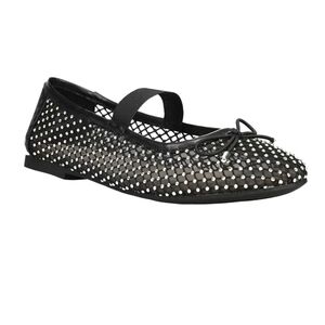 MIA UNICA MESH AND RHINESTONE MARY JANE FLAT